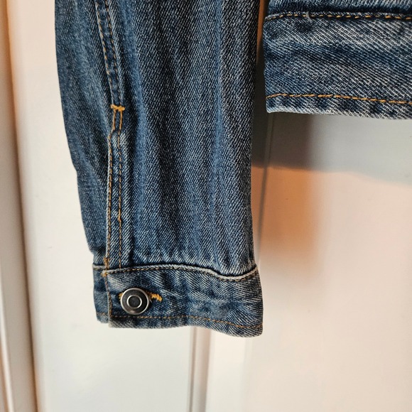 Love Tree Denim Medium Sherpa Lined Denim Jacket Embroidered Trucker Floral - Picture 10 of 15